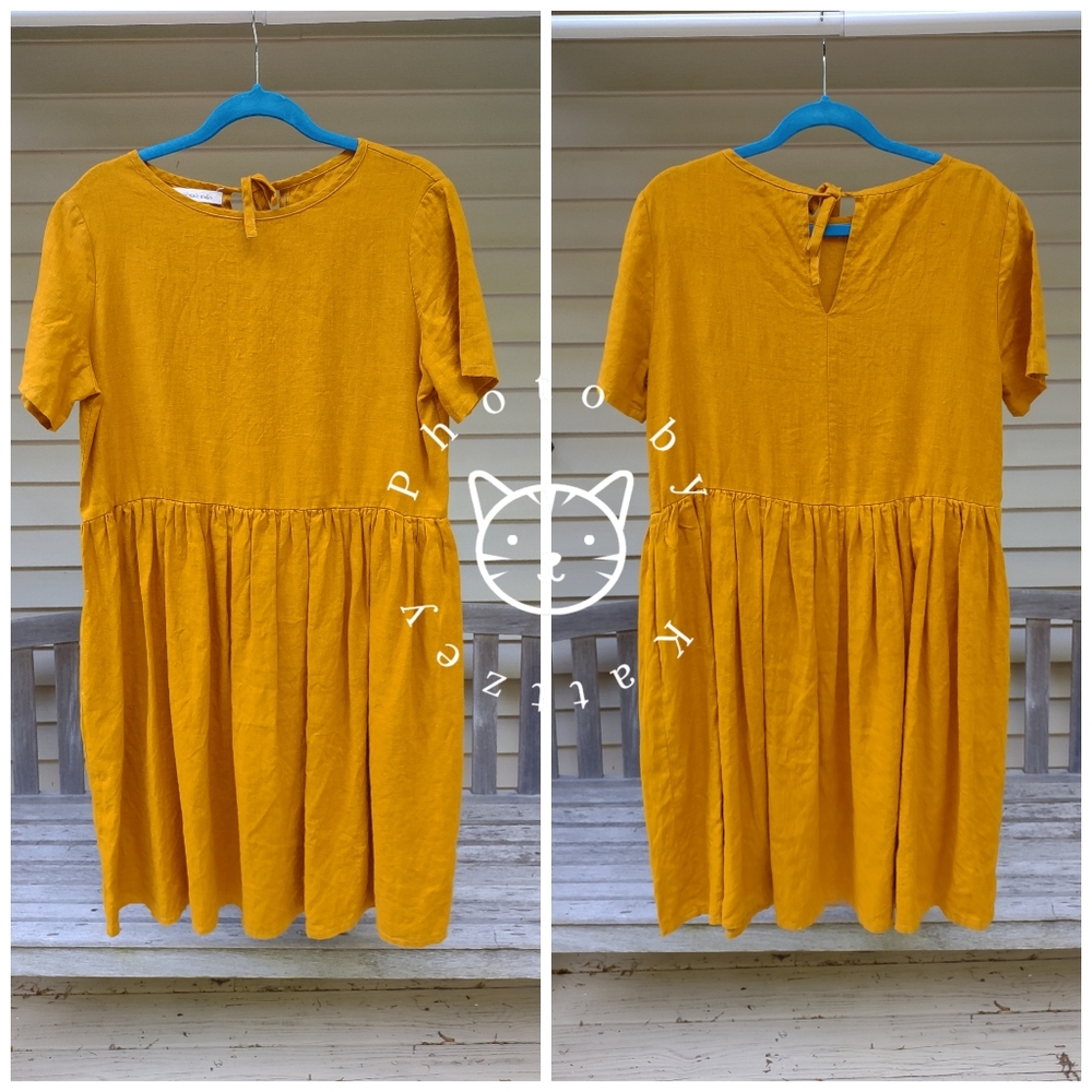 Linen Handmade Studio Darling Dress Burnt Orange
